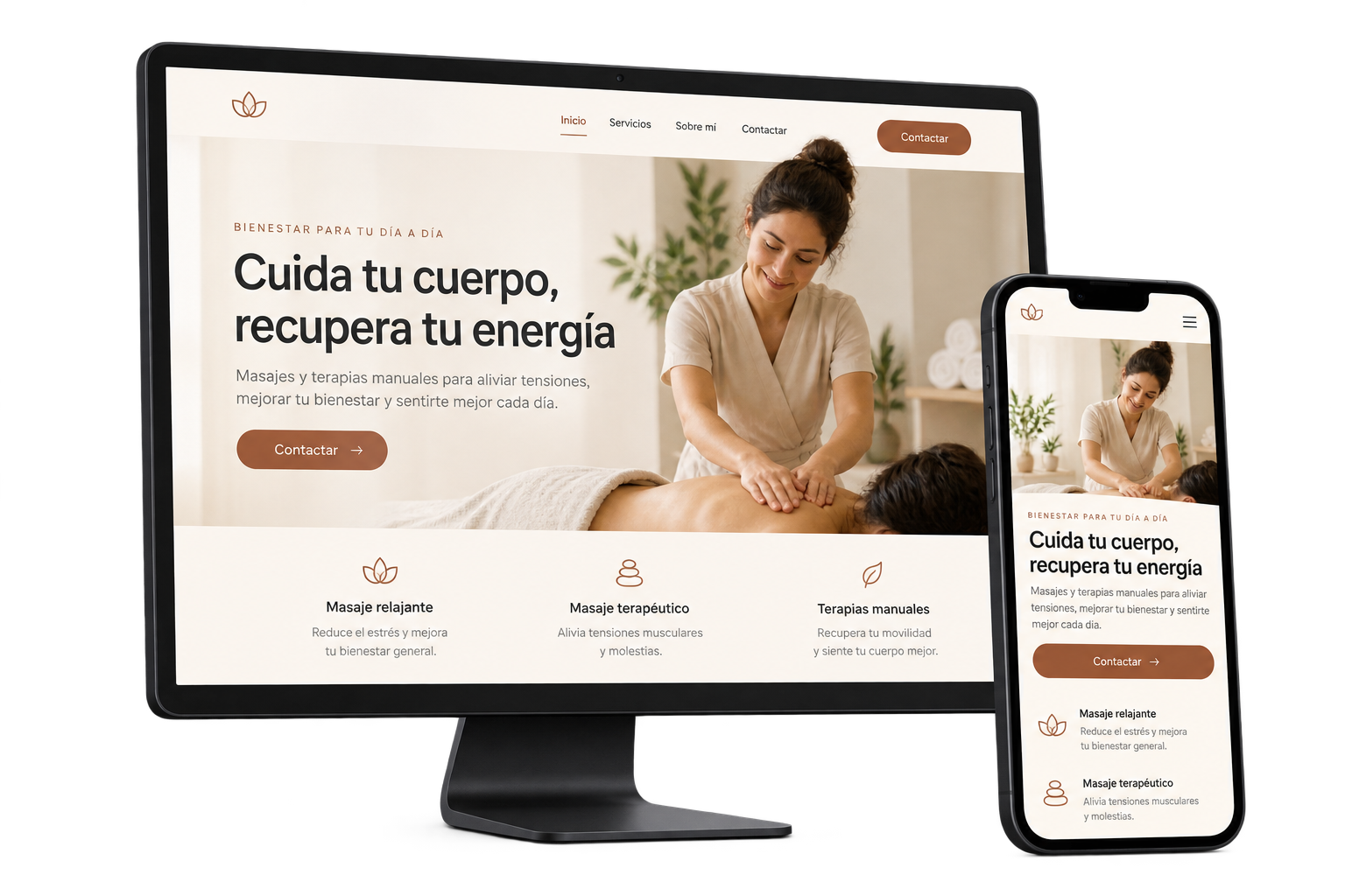 Imagen de ejemplo de una web impulso con vista escritorio y movil.